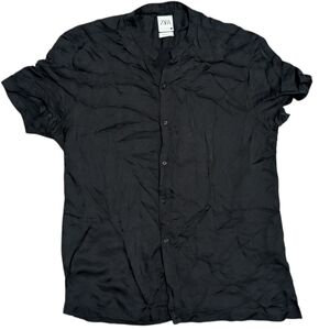 Zara Elegant Black Short Sleeve Shirt